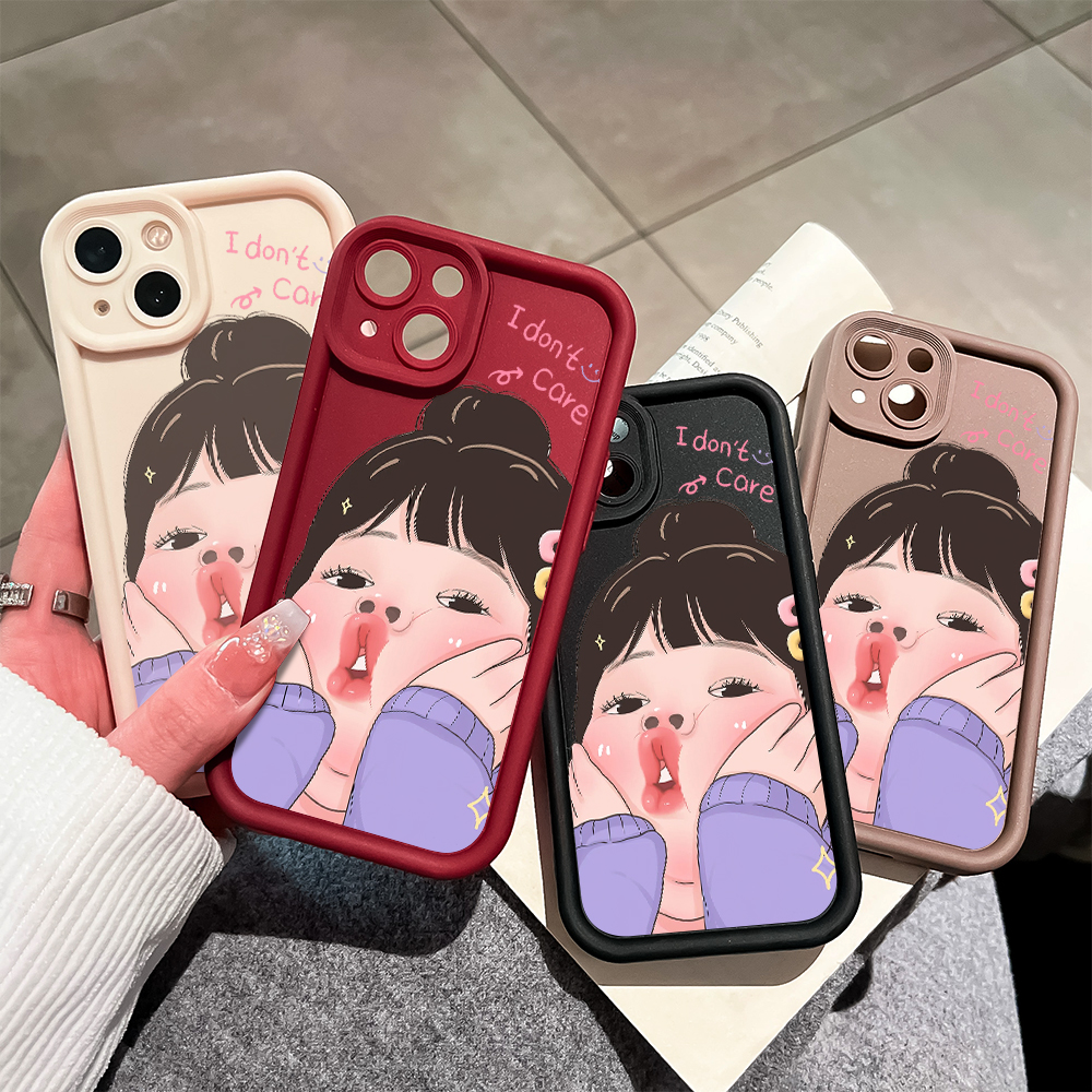 Hontinga for OPPO A3x 4G 5G A3 Pro Back Cover Cute Girl Pattern Ladder Soft Camera Protection Rubber Phone Case. 