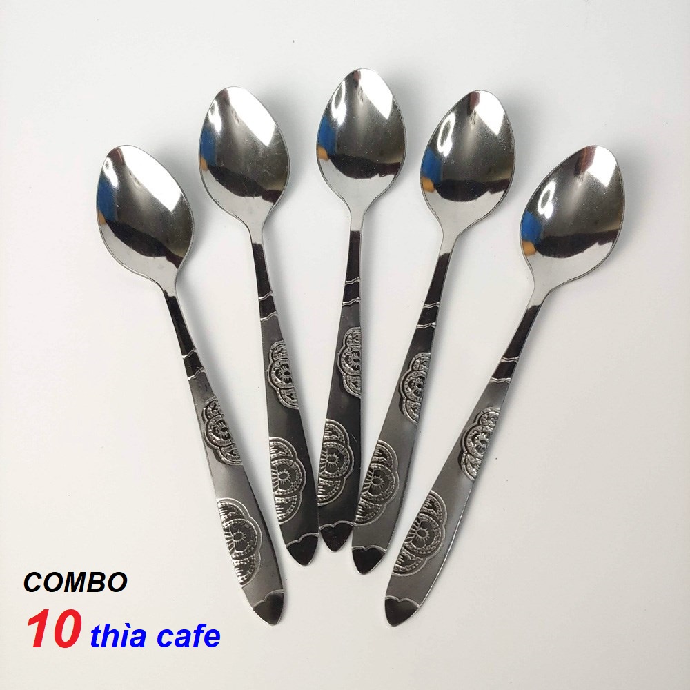 Combo 10 thìa cafe cán hoa - 10 THÌA CAFE