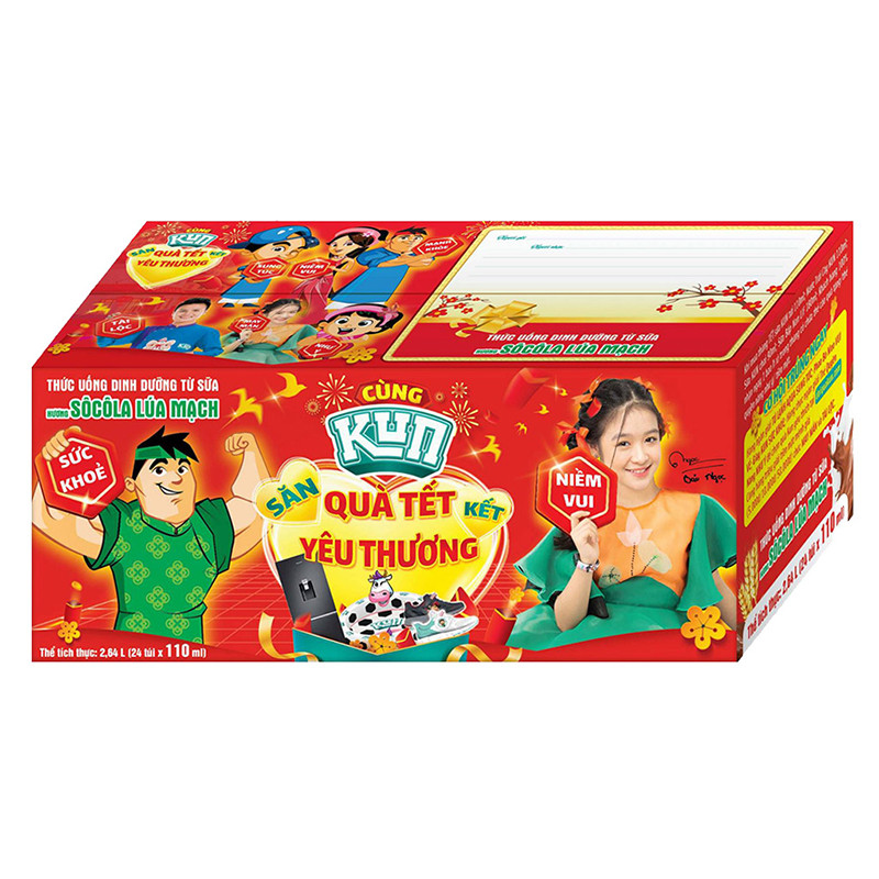 (HSD T3-2025) Thùng 24 Túi Sữa Chua Uống Socola Lúa Mạch LiF Kun 110ml.