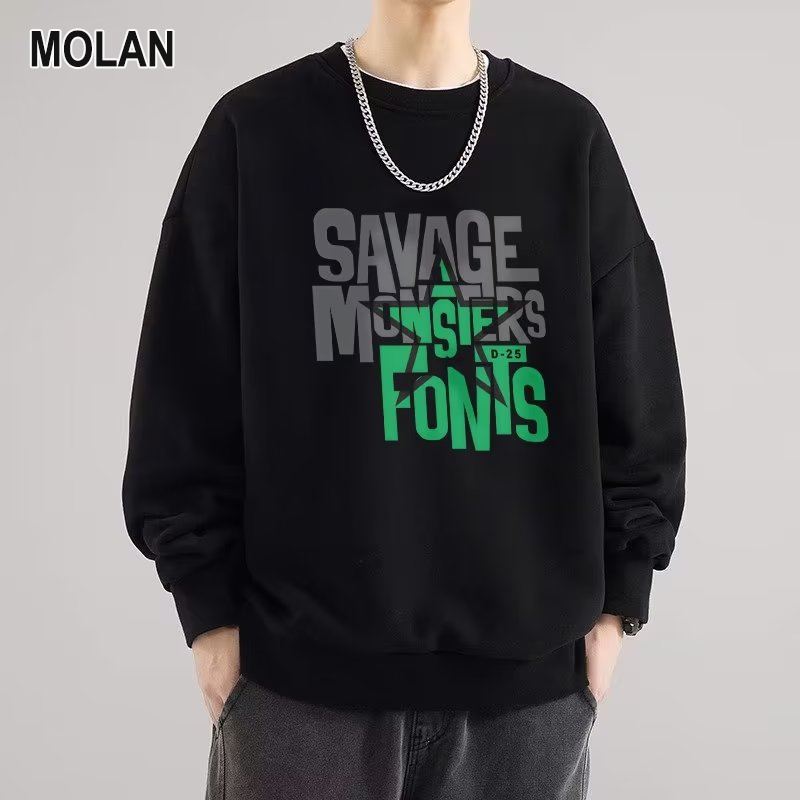 Áo nỉ dài tay có mũ cổ tròn nam Molan