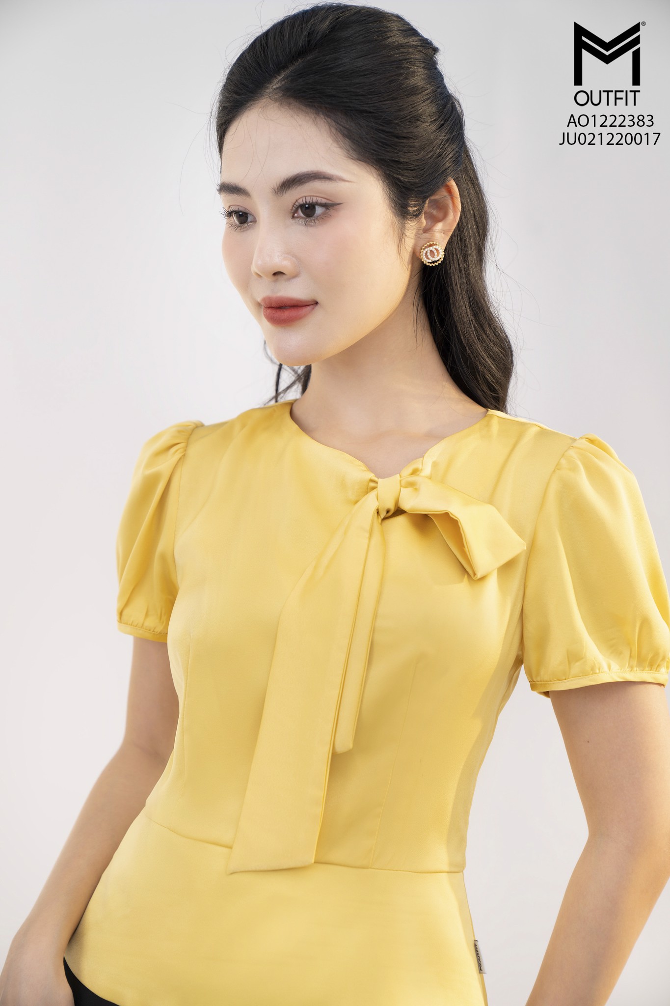 Áo sơ mi cổ buộc nơ cao cấp Mmoutfit