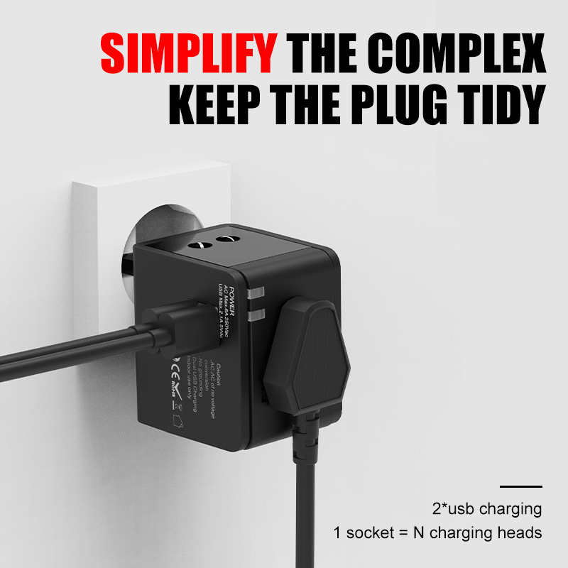 Global travel switch plug multi-function USB switch charger universal wireless switch socket