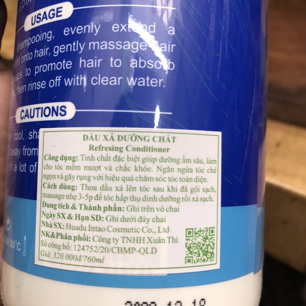 [HCM]Dầu gội xả dưỡng chất FABIO Refreshing 760mlx2
