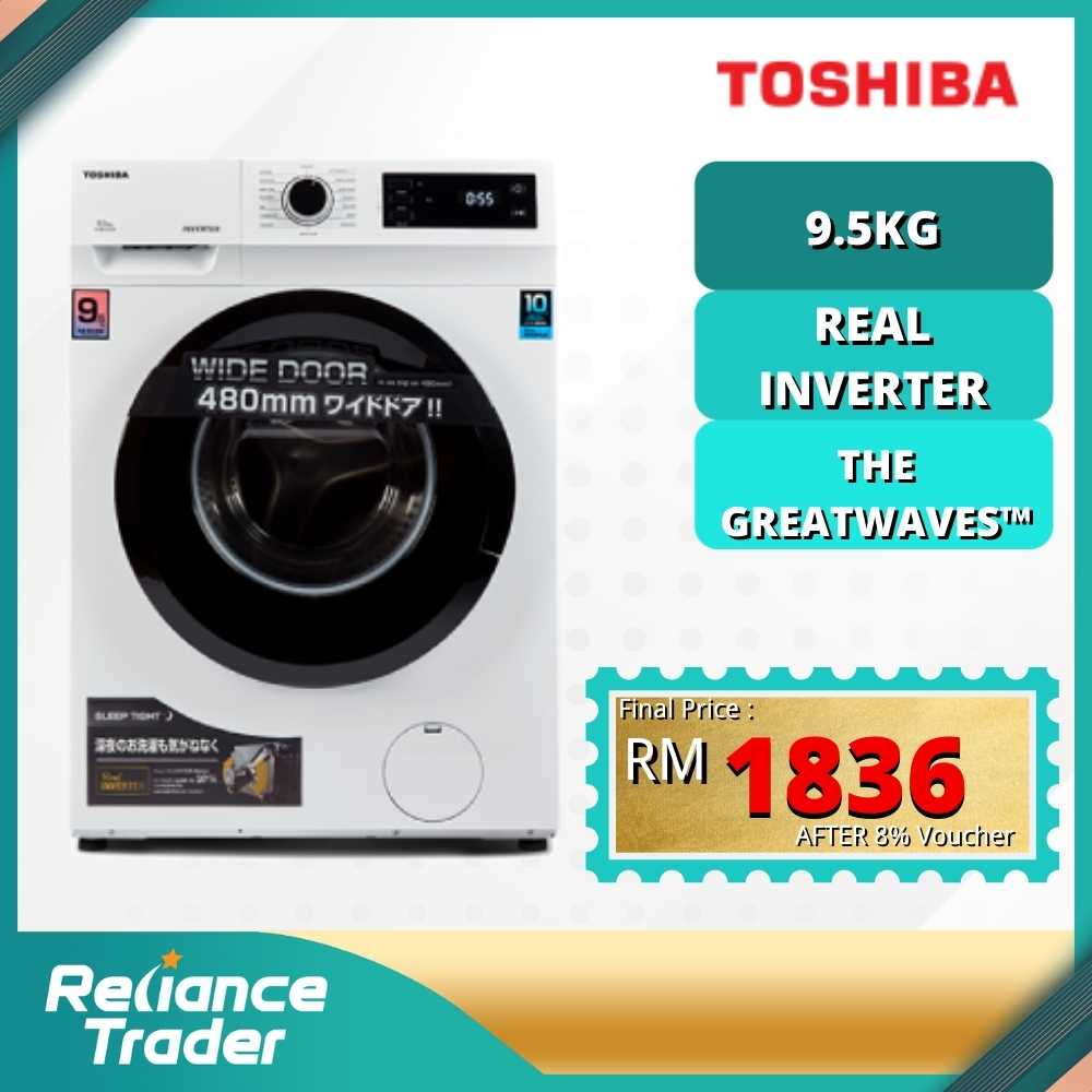 Toshiba TWBK105S2M Front Load 9.5KG Inverter Washing Machine Lazada