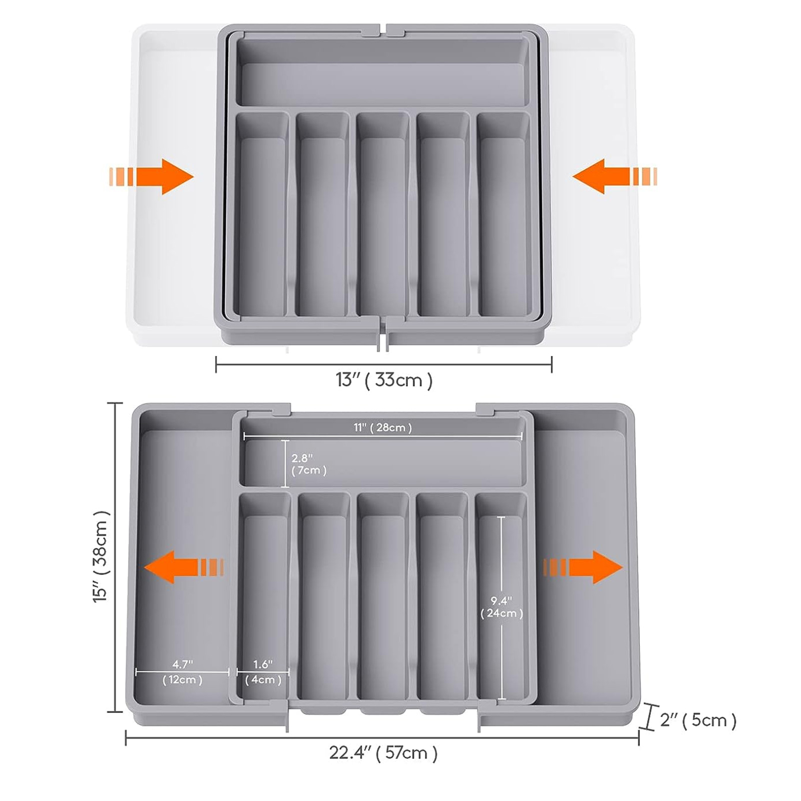 TuPAC24 Expandable Cutlery Organizer Storage Tray Organizer Adjustable Kitchen Drawer Organizer 8 Compartments for Easy Sorting less Than