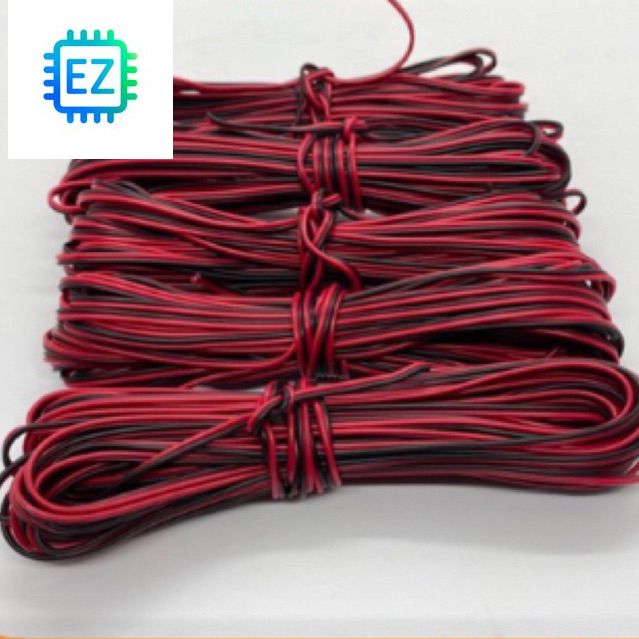 1 mét dây điện đôi đen đỏ lõi đồng 0.5mm