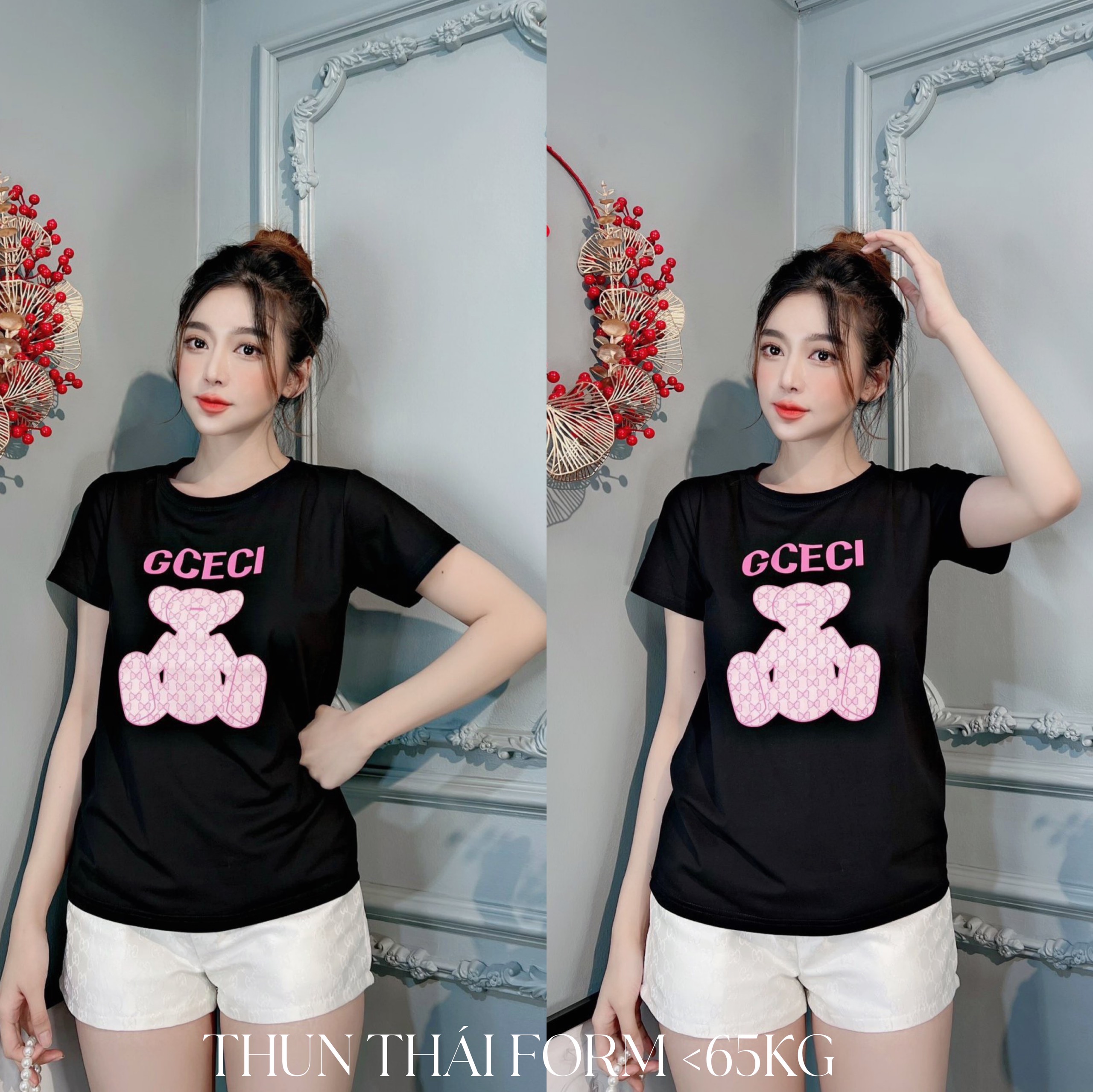 Áo thun nữ thái form vừa người freesize <65kg