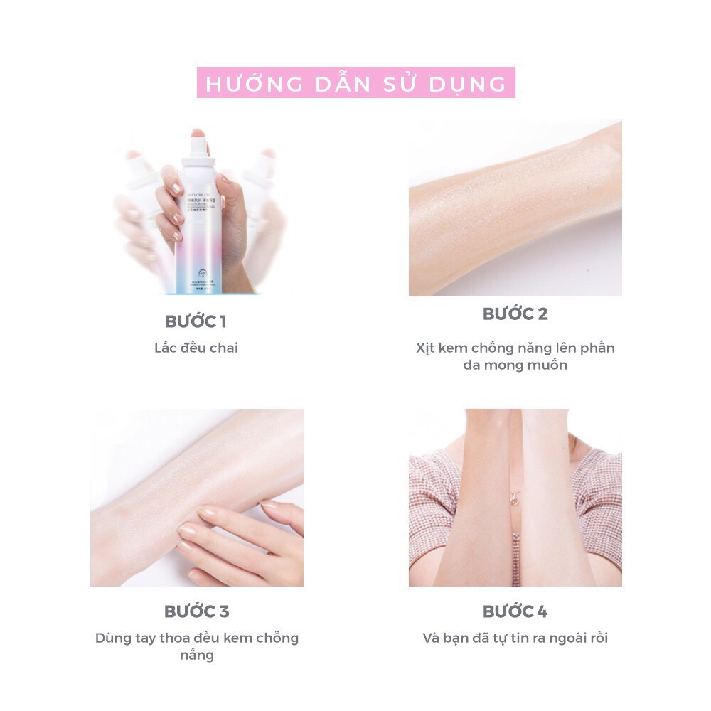 Xịt chống nắng làm trắng da Son Maycreate 150ml