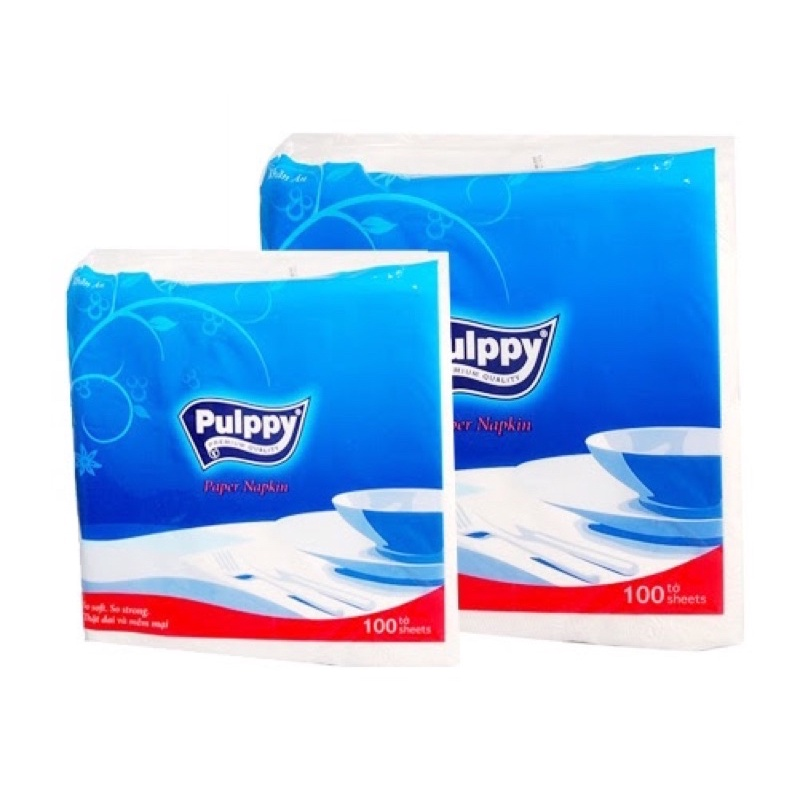 Khăn giấy ăn pulppy 2 lớp - gói 100 tờ