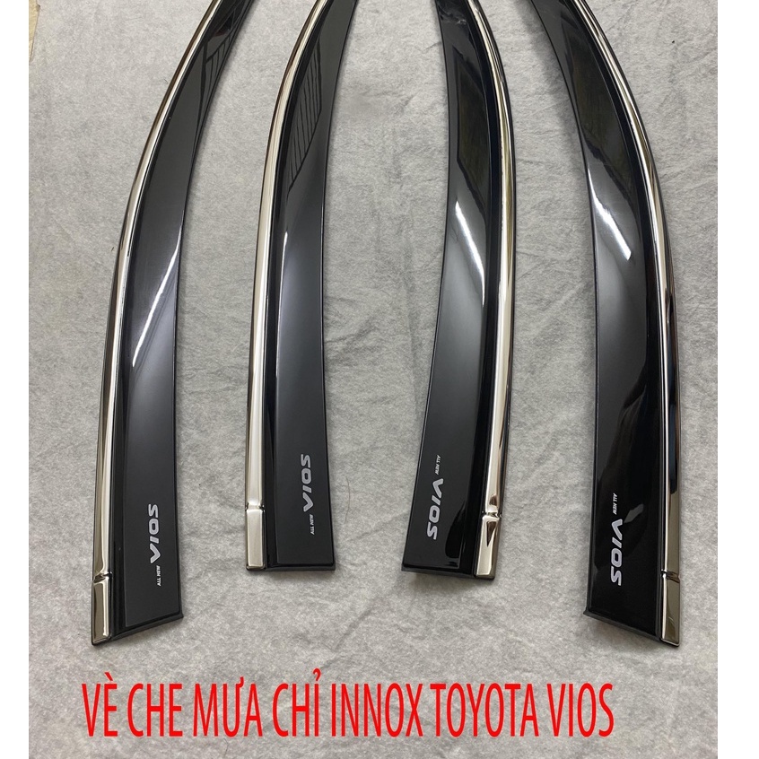 Vè che mưa xe toyota vios 2014 2015 2016 2017 chỉ inox cao cấp, sáng bóng