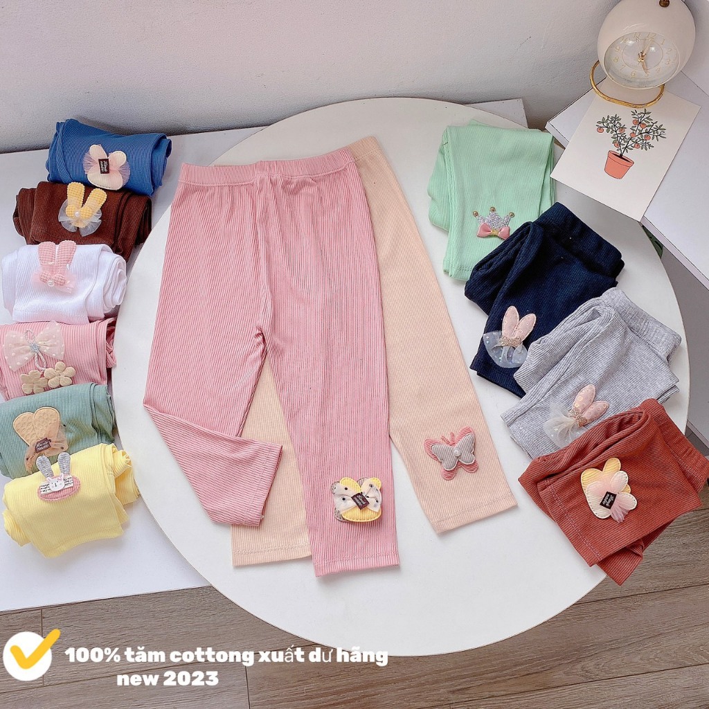 COM BO 4 QUẦN LEGGING TĂM CHO BÉ MỀM MỊN (QT)