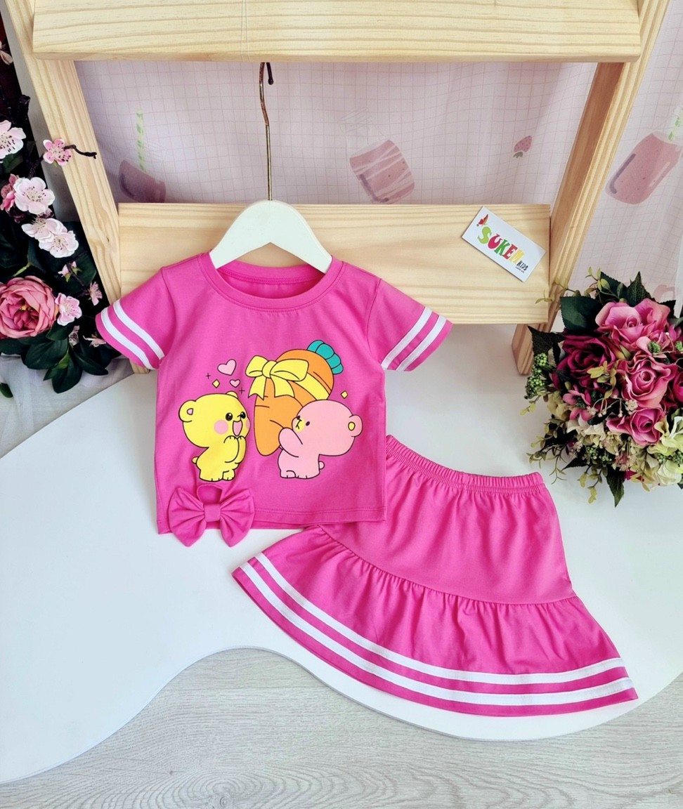 Set váy áo bé gái dòng hàng thiết kế riêng dành cho bé yêu 3-9 tuổi