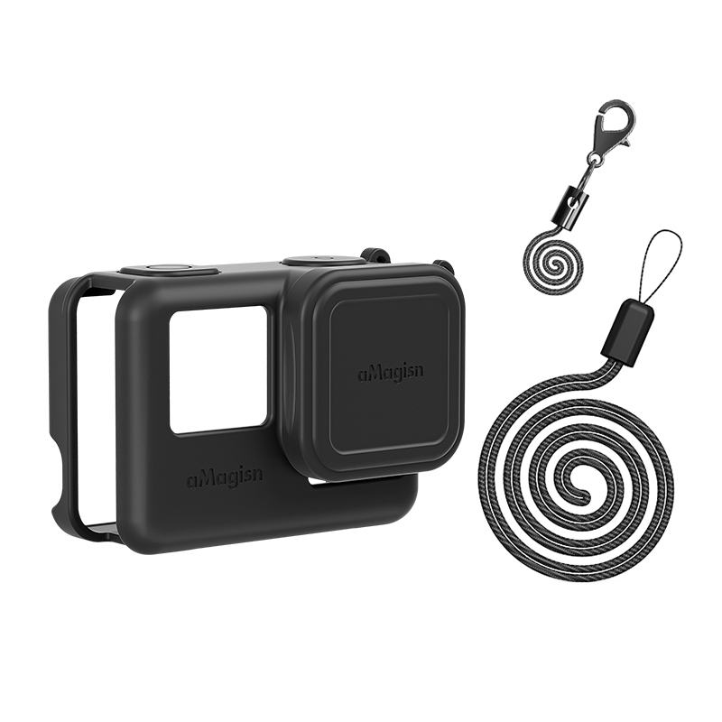 Cho insta360ace Pro/Ace vỏ silicon + nắp đậy ống kính camera thể thao Phụ kiện bảo vệ điện thoại