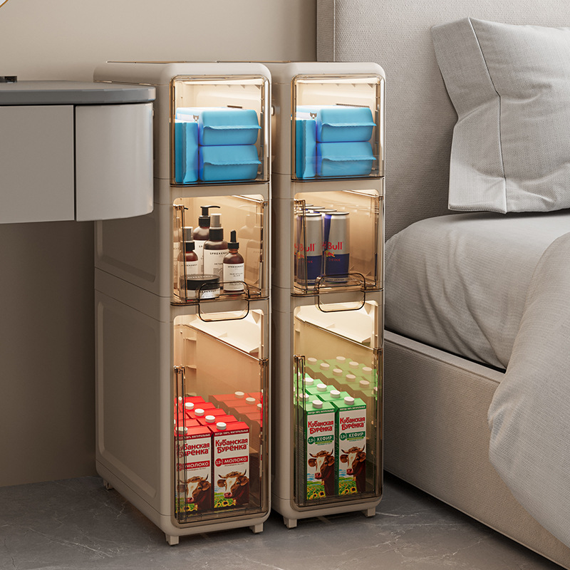 Kitchen, refrigerator, storage cabinet, bathroom gap, drawer-type waterproof storage cabinet, simple four-layer sideboard