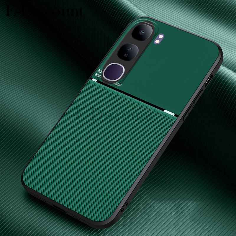 New Phone case Vivo V40 Lite Pro Back cover Rough Cross Patterned Magnetic Soft Silicone Leather For Vivo V40 Pro V40 Lite case.