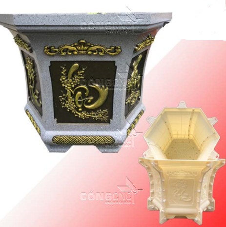Khuôn chậu cảnh ABS lục giác 58 cm.