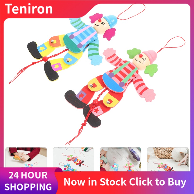Teniron 2 chiếc chú hề múa rối dây gỗ chú hề dây múa rối chương trình đồ chơi tương tác đồ chơi chú hề