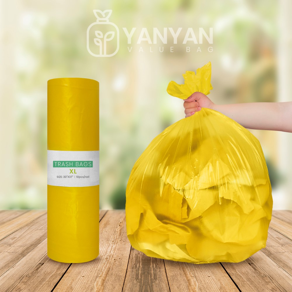 BIODEGRADABLE YELLOW INFECTIOUS WASTE PLASTIC GARBAGE BAG TRASH