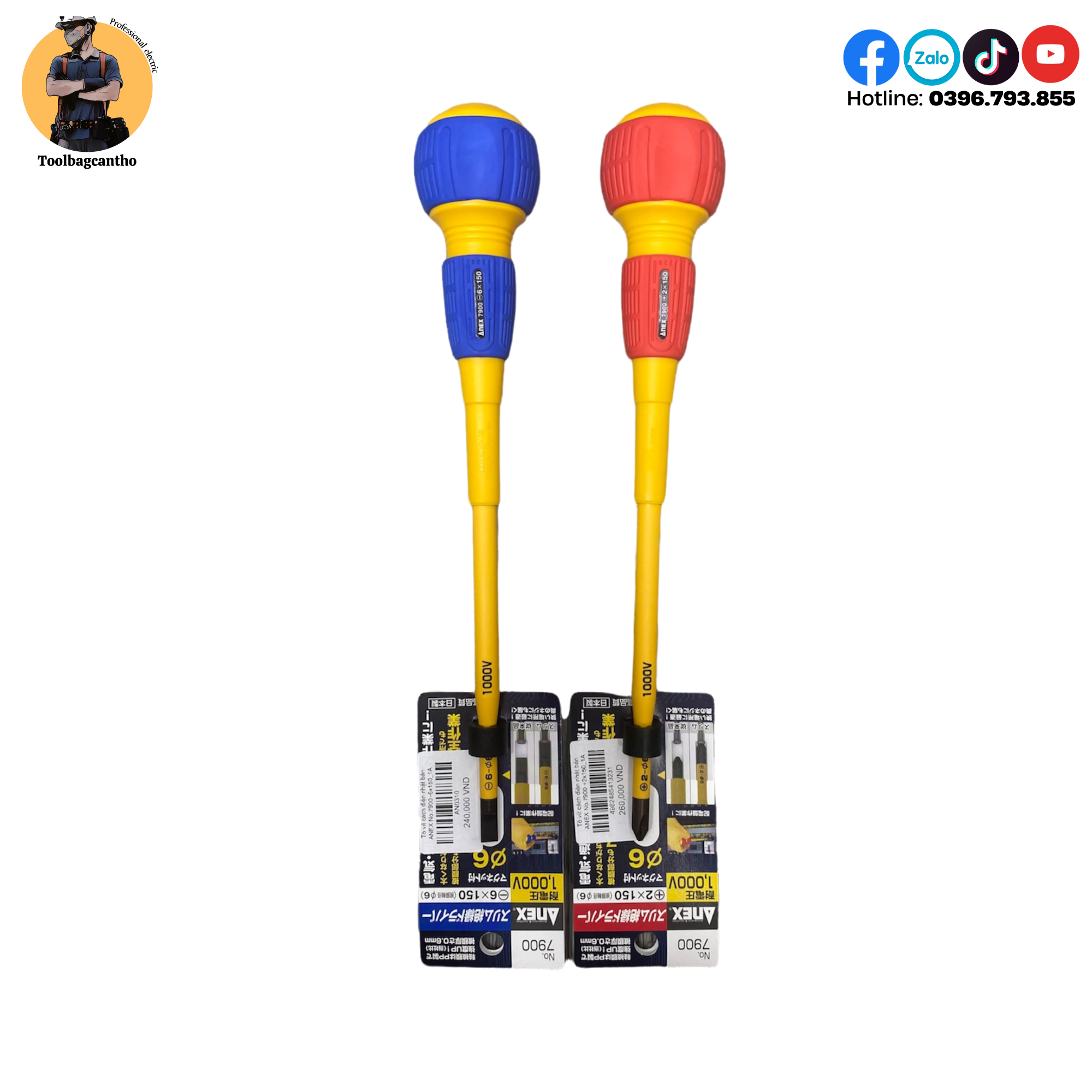 Tô vít cách điện Anex No.7900 -6x150 và +2x150