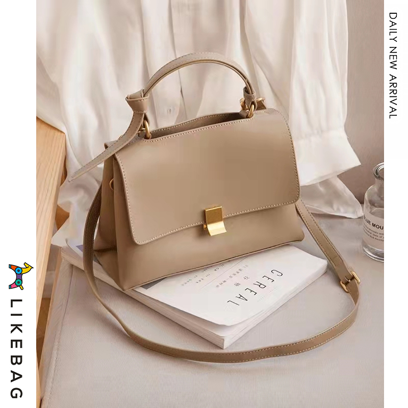 LIKEBAG fashion women's bag summer solid color shoulder bag PU leather large capacity messenger handbag for women