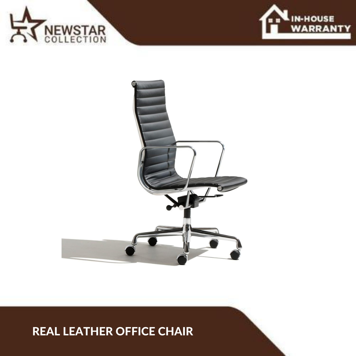 Herman Miller 1 1 Real Leather Eames Chair Inspired Version Tall Back Model Leather Office Chair Newstar Furniture Collection Lazada Singapore