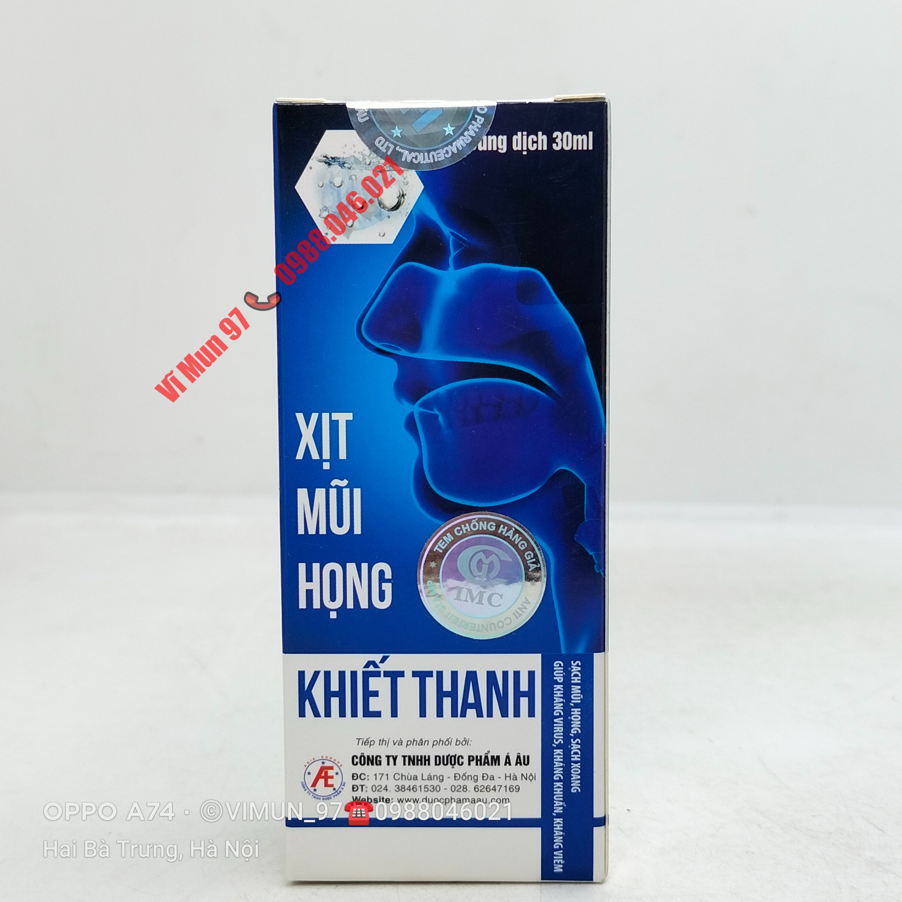 Dung dịch Xịt mũi - họng Khiết Thanh chai 30ml