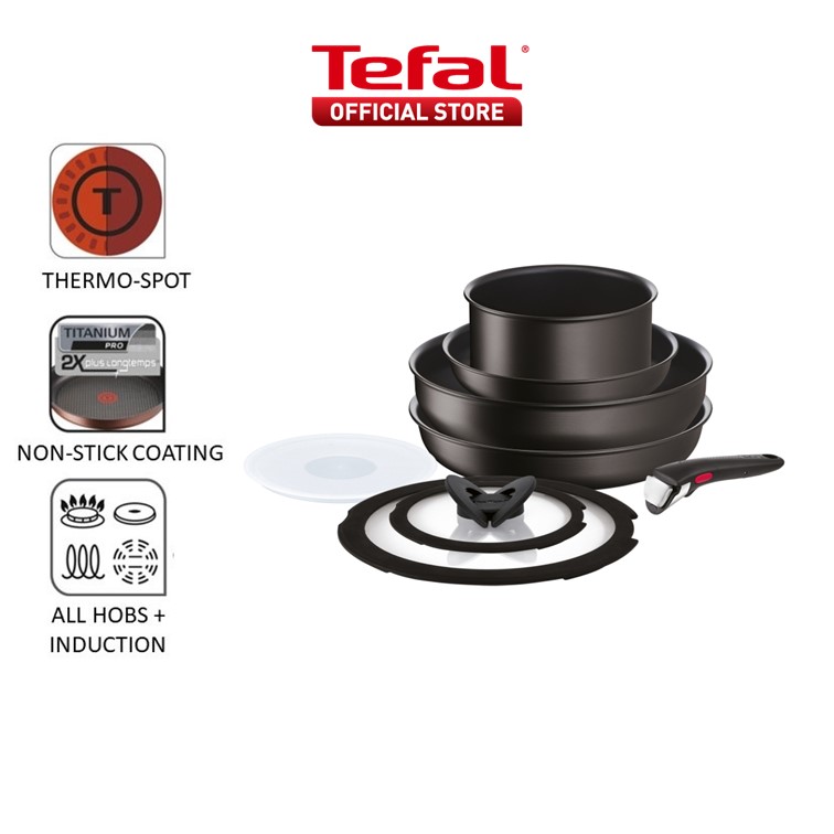 レオパードフラワーブラック TEFAL Ingenio Unlimited ONポットセット