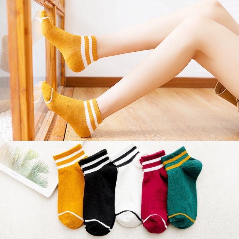 Tất vớ Nữ cổ sọc phong cách Hàn QuốC ( 10 đôi 05 màu)