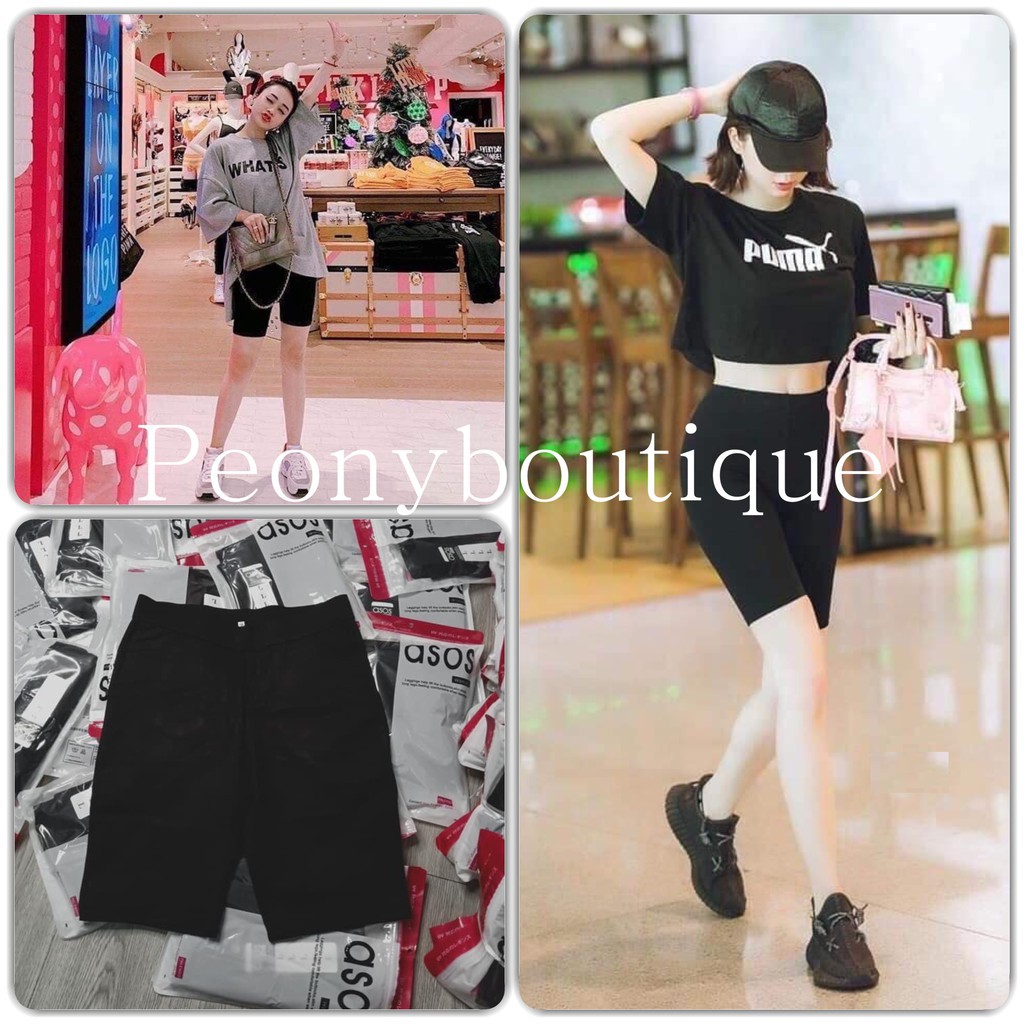 Quần legging lửng nâng mông túi zip asos