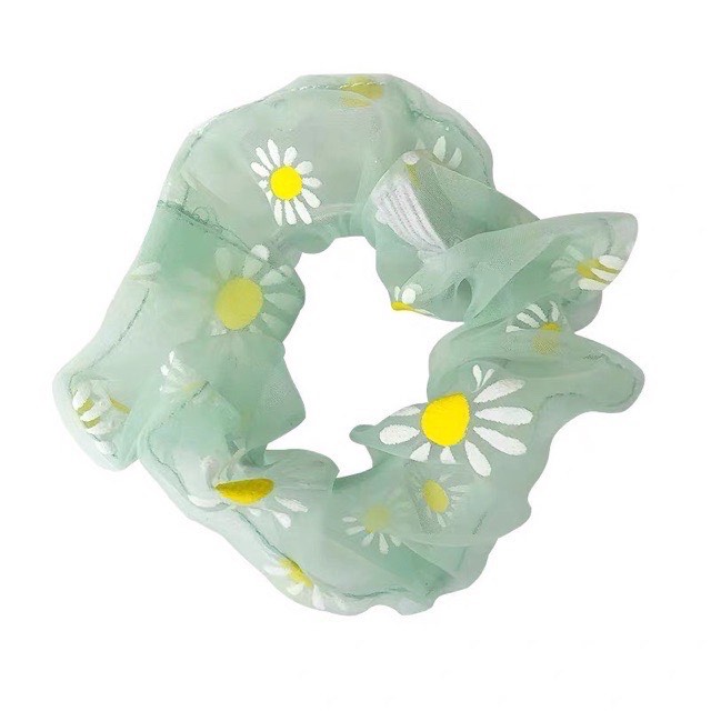 Dây buộc tóc, cột tóc vải scrunchies HOA CÚC siêu đẹp