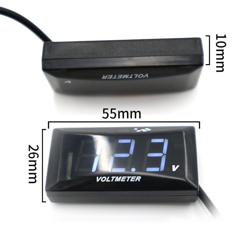 Mini LED Display Digital Voltmeter Panel Volt Voltage Meter Tester Reverse Connection Protection 12V For Car Motorcycle Universa YULING. 