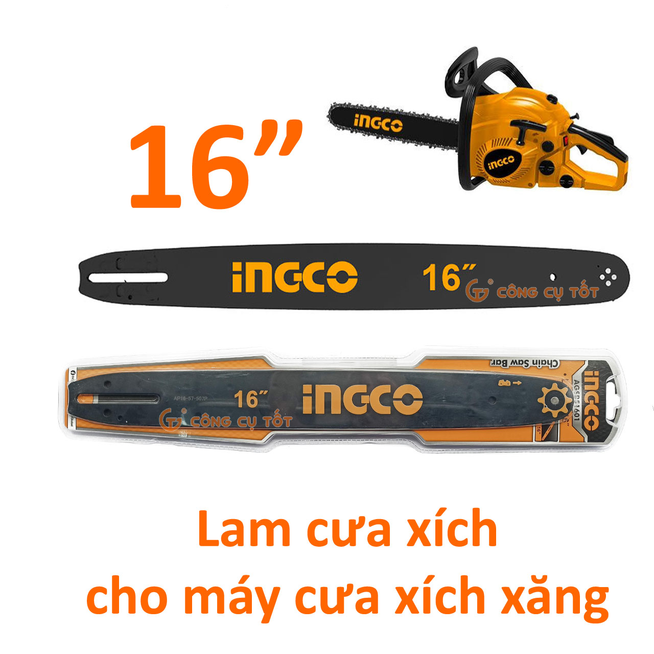 Lam cưa xích chính hãng ingco gcs5411611 phù hợp cho máy cưa xích xăng