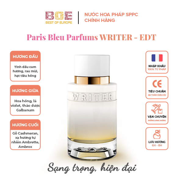 Nước hoa Nam Paris Bleu Parfums WRITER For Men 100ML BOEWRI01 thumbnail
