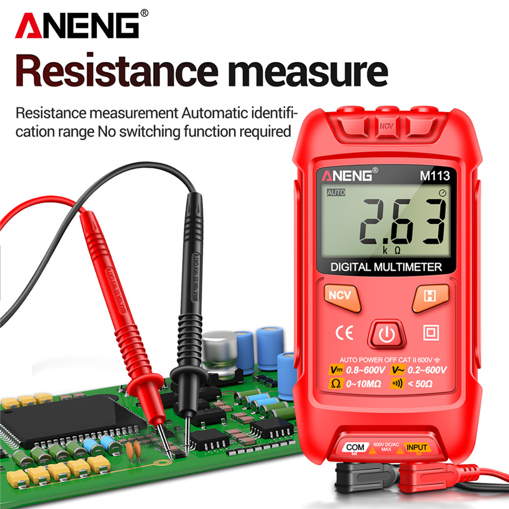 Máy đo vạn năng kĩ thuật số Mini Tester AC/DC Đồng hồ đo dòng điện điện áp LCD Điện áp kháng Meter với NCV 1999counts tự động điều chỉnh phạm vi