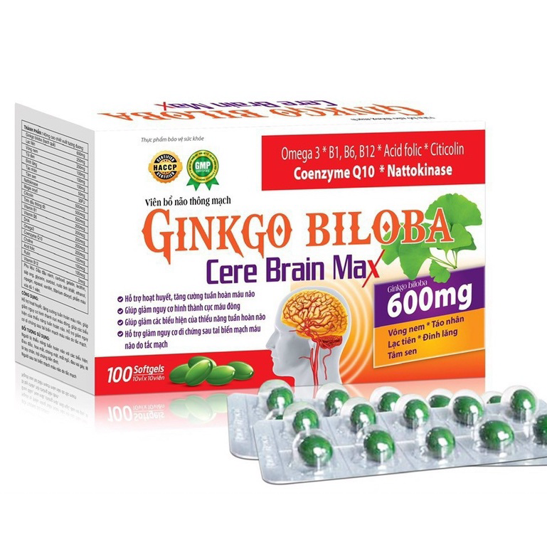 Il Ginkgo Biloba care brain max 600mg Bổ Sung Dưỡng Chất Cho Não, hoạt huyết dưỡng não