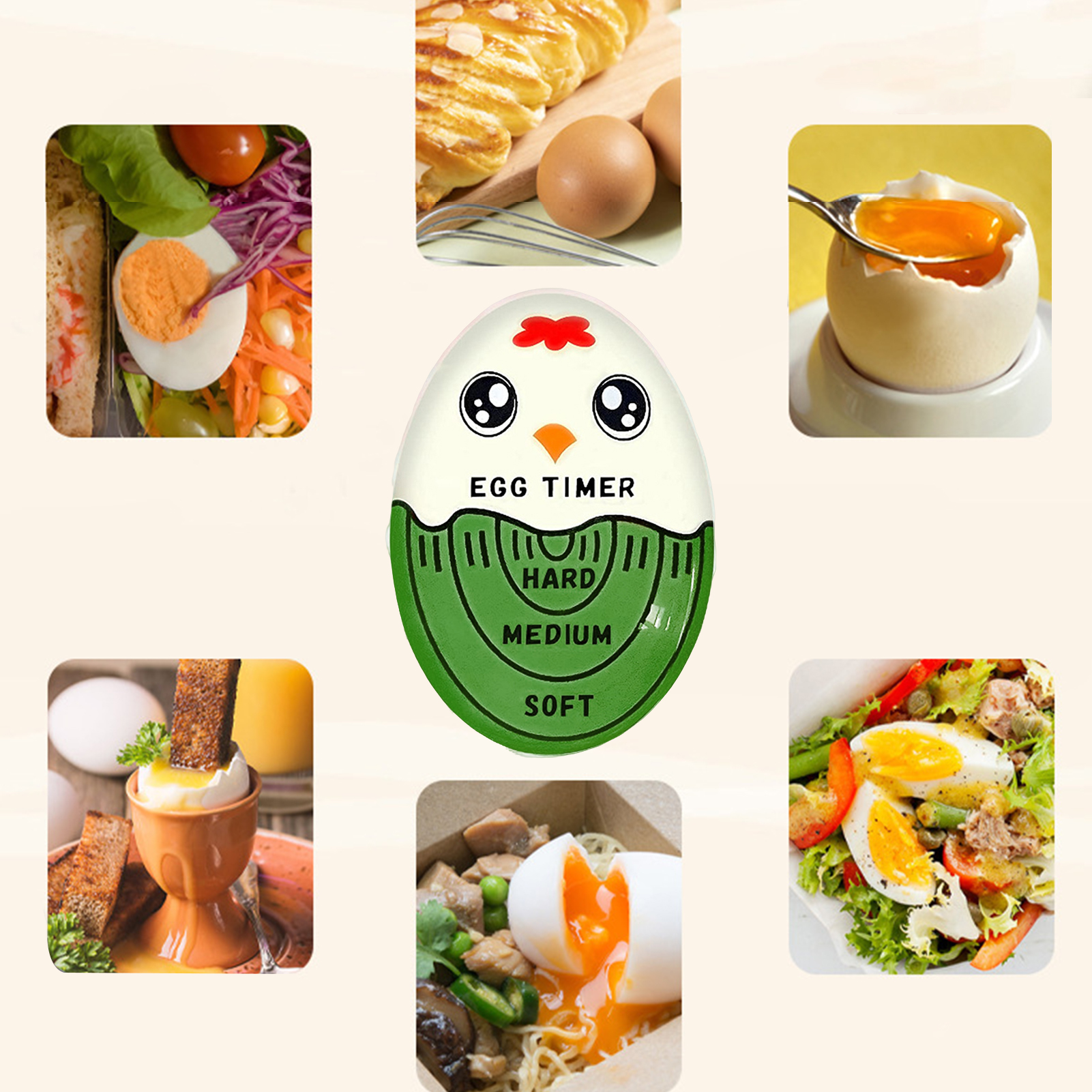 rego001 Color Changing Egg Timer Medium Boiled Egg Timer Perfectly Cooked Eggs Every Time with Temperature Sensitive Egg Timer Kitchen Must-have Gadget for Soft Medium and Hard Boiled Eggs