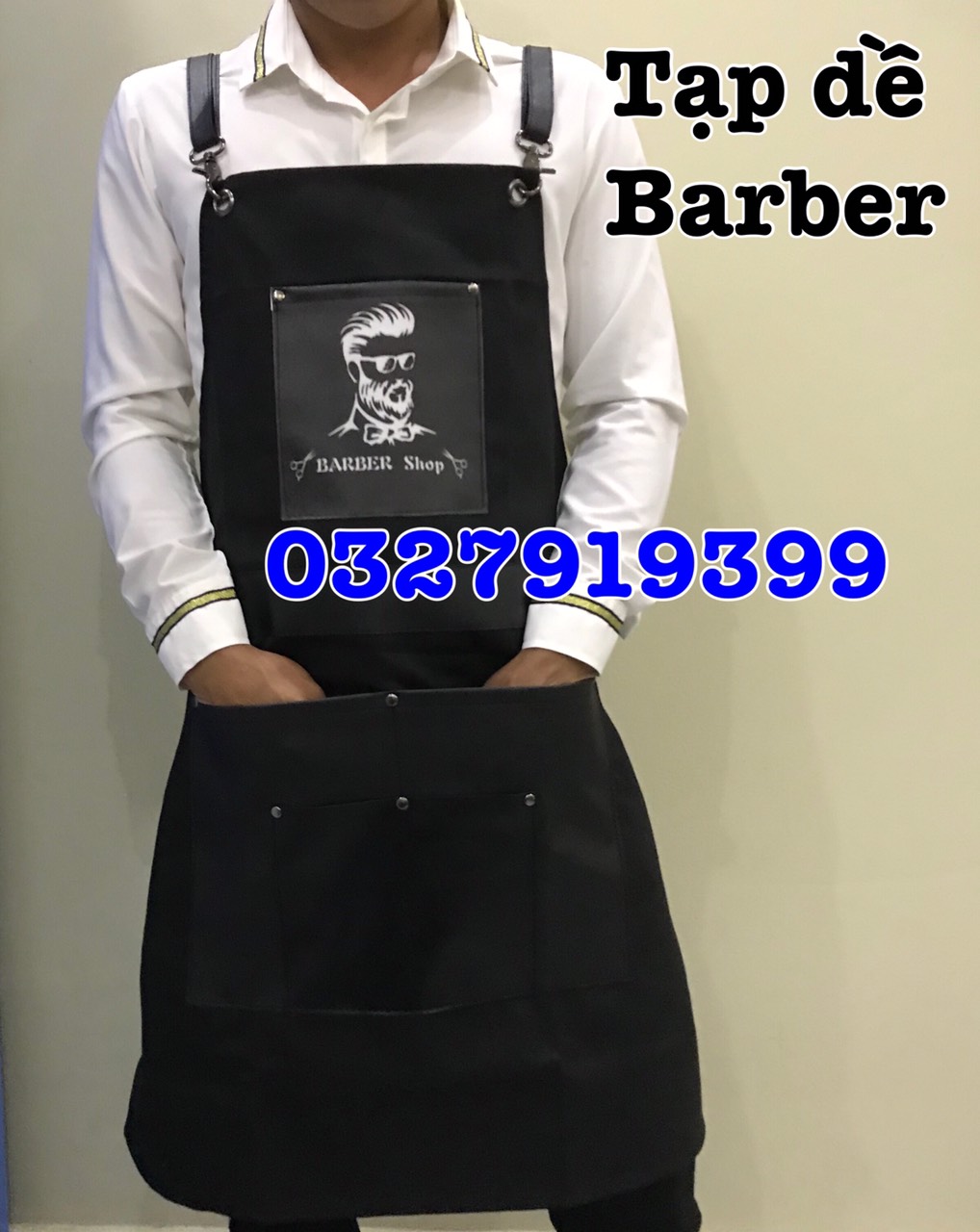 Tạp dề mặc cắt tóc BARBER - hàng cao cấp