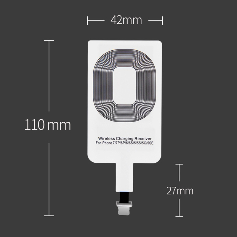 Lightweight Qi Wireless Charging Receiver For Android Apple Phone Universal Micro USB Type C Fast Charger Adapter. 