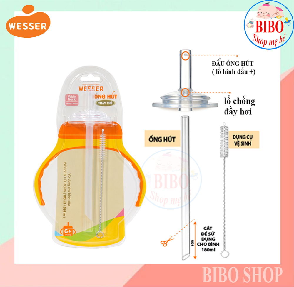 Bình sữa wesser cổ rộng 180ml/260ml nhựa pp bpa free