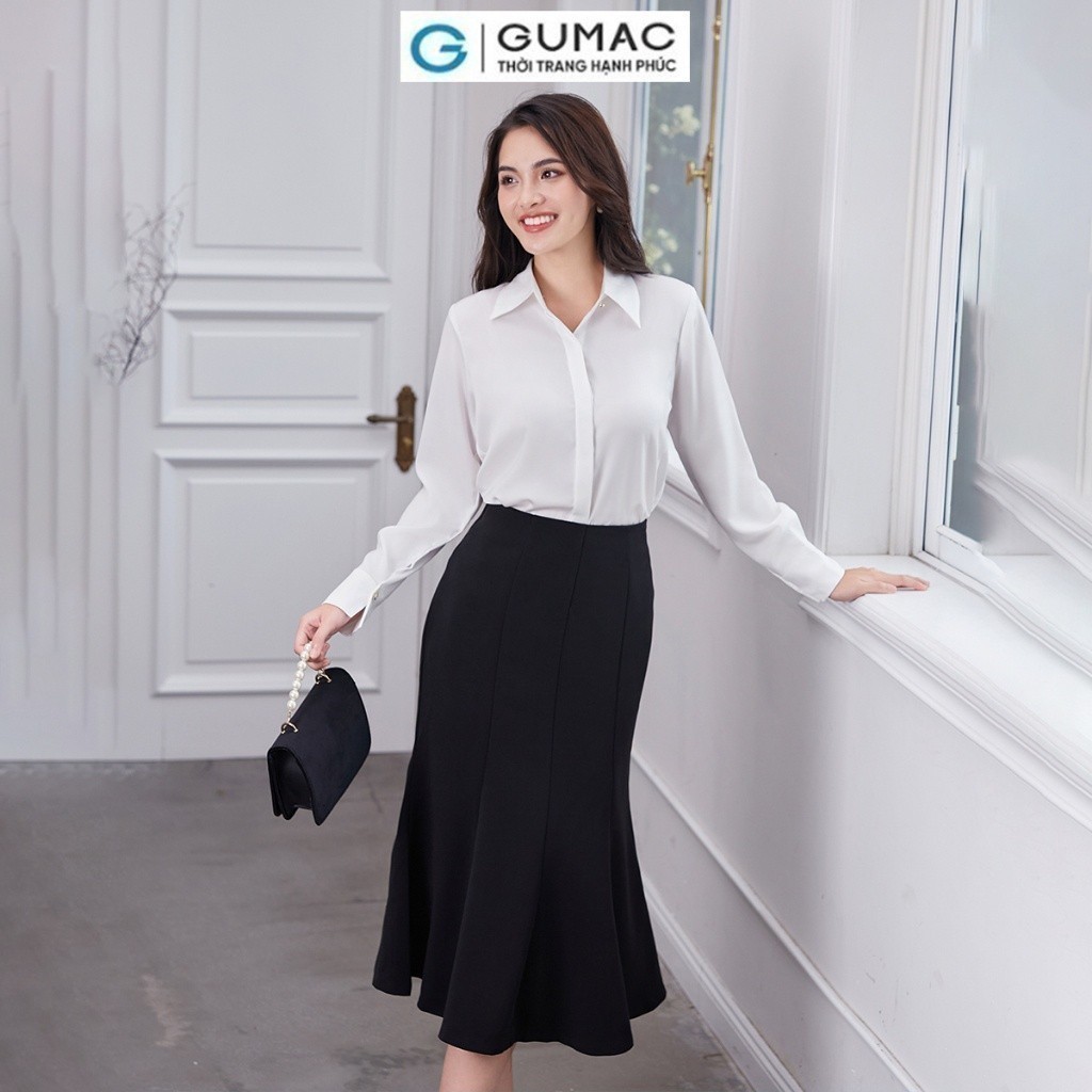 [SALE MẠNH] Áo sơ mi lá cổ nhọn thời trang GUMAC AD12054