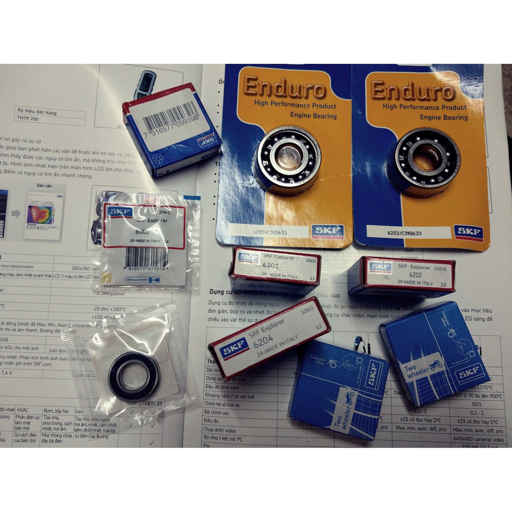 Bạc đạn máy SKF Honda Dream 100 , dên bi sứ Enduro SKF