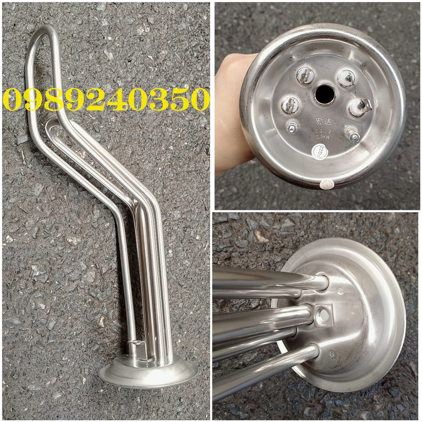 Sợi đốt bình nóng lạnh Kangaroo bình ngang đế tròn 9,3cm, thanh ruột đun loại tốt