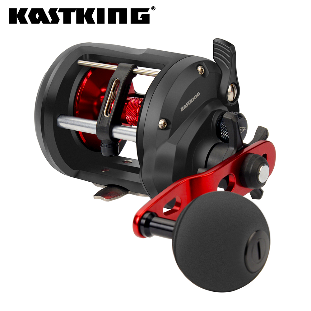 KastKing ReKon Round Baitcasting Fishing Reel, Line Counter / Level Wind  Trolling Reel, Conventional Baitcasting Reel, Powerful Carbon Disc Drag