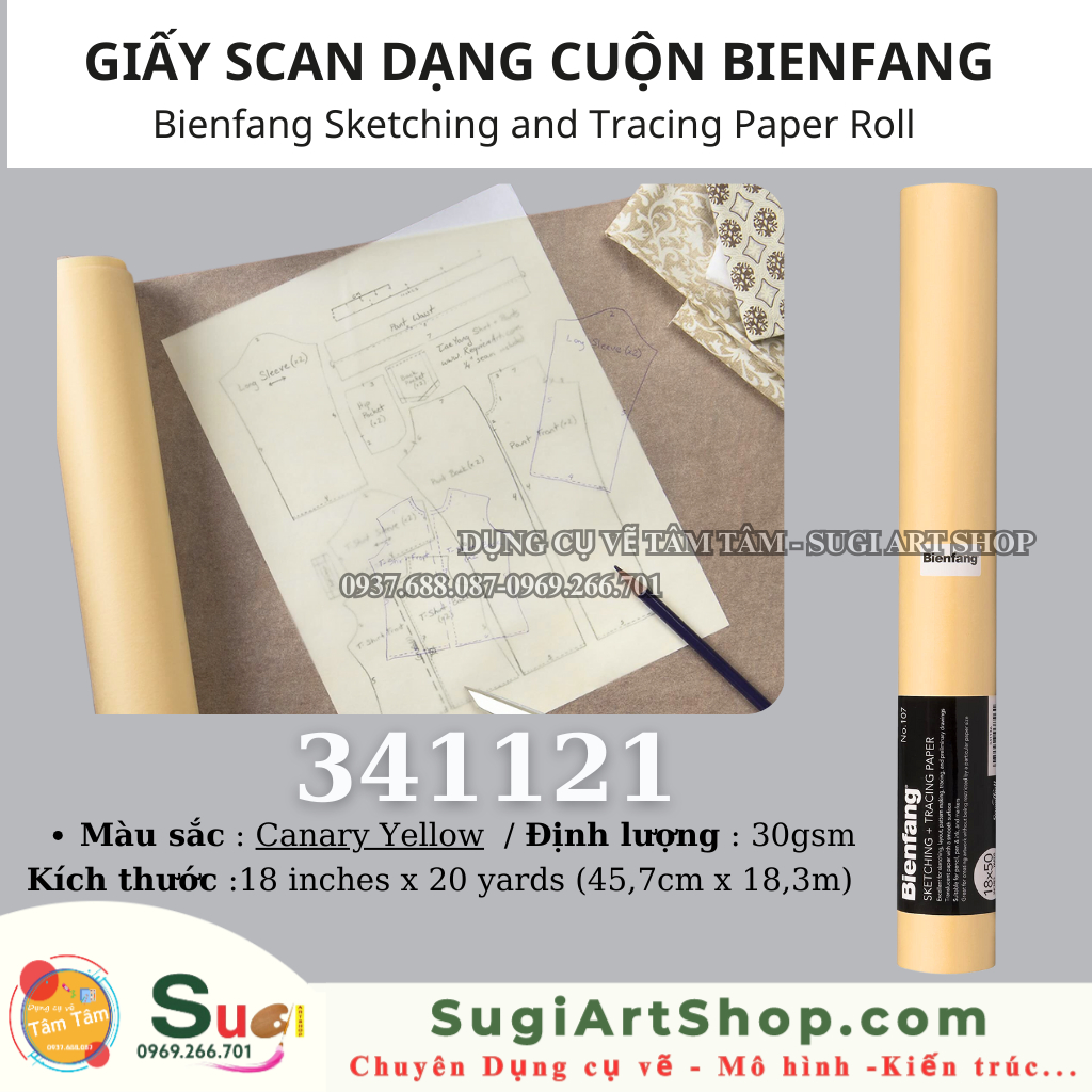 Cuộn giấy Scan Bienfang sketching and tracing