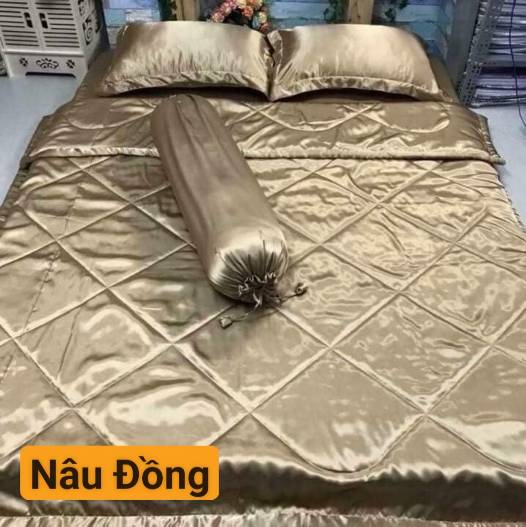 🔴RẺ VÔ ĐỊCH🔴Mền phi lụa Thái tuấn chần gòn, mền (chăn) chần bông phi lụa loại 1 hàng may xuất khẩu, mền phi lụa 1m8x2m chần bông sẵn hàng tốt. Mền lẻ chần bông sẵn siêu êm mịn mát kích thước 1m8x2m đủ màu - Nemtot Bedding⭐
