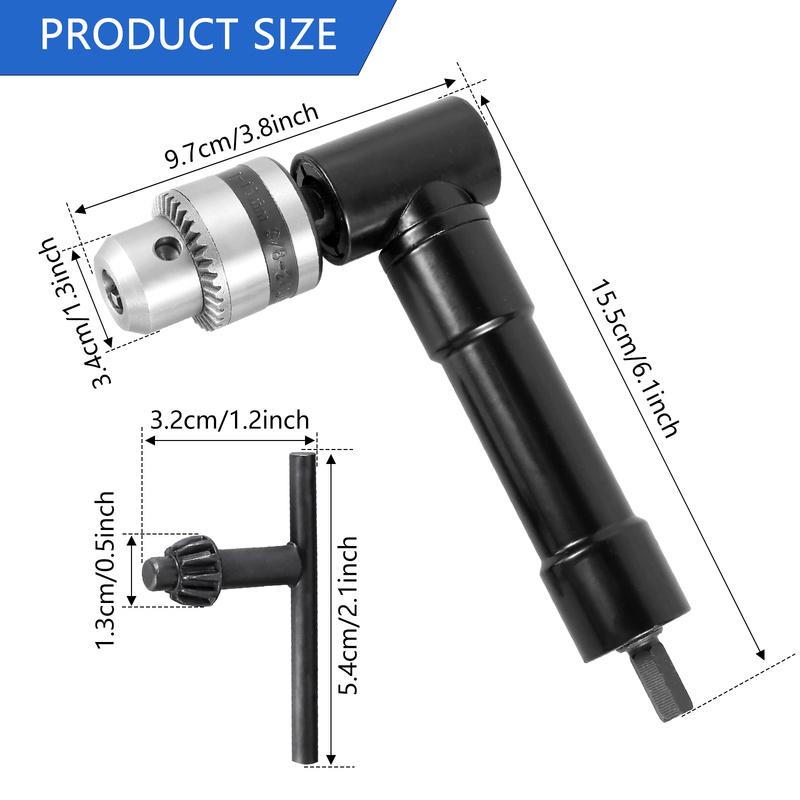 90 ° Khoan Mở rộng Chuck Máy Khoan Điện góc phải Chuck cái khoan tay Bộ chuyển đổi đính kèm 90 ° Khoan Mở rộng Chuck cho cái khoan tay
