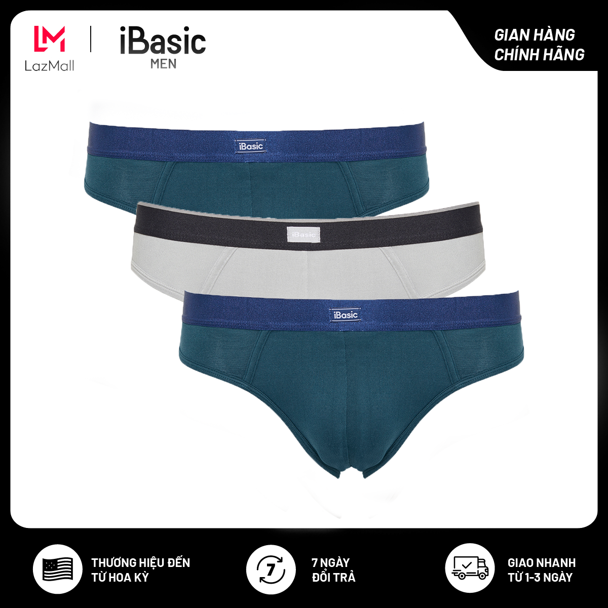Combo 3 quần lót nam thun Brief iBasic PANM090