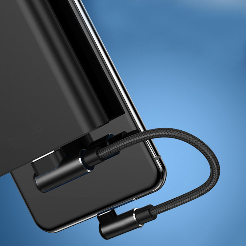 25cm 90 Degree Elbow Usb C Micro Usb Data Cable Usb To Type C Short 2.4a Fast Charging Cable For All Smartphones.