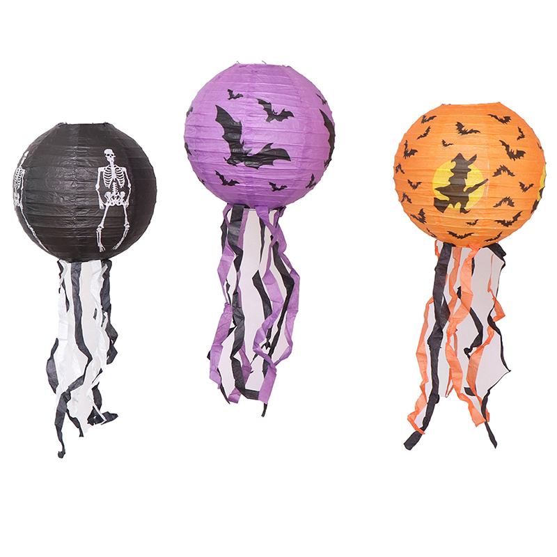 1 Pcs Halloween Paper Lantern Pumpkin Spider Skull Bat Hanging Lantern Halloween Decor. 