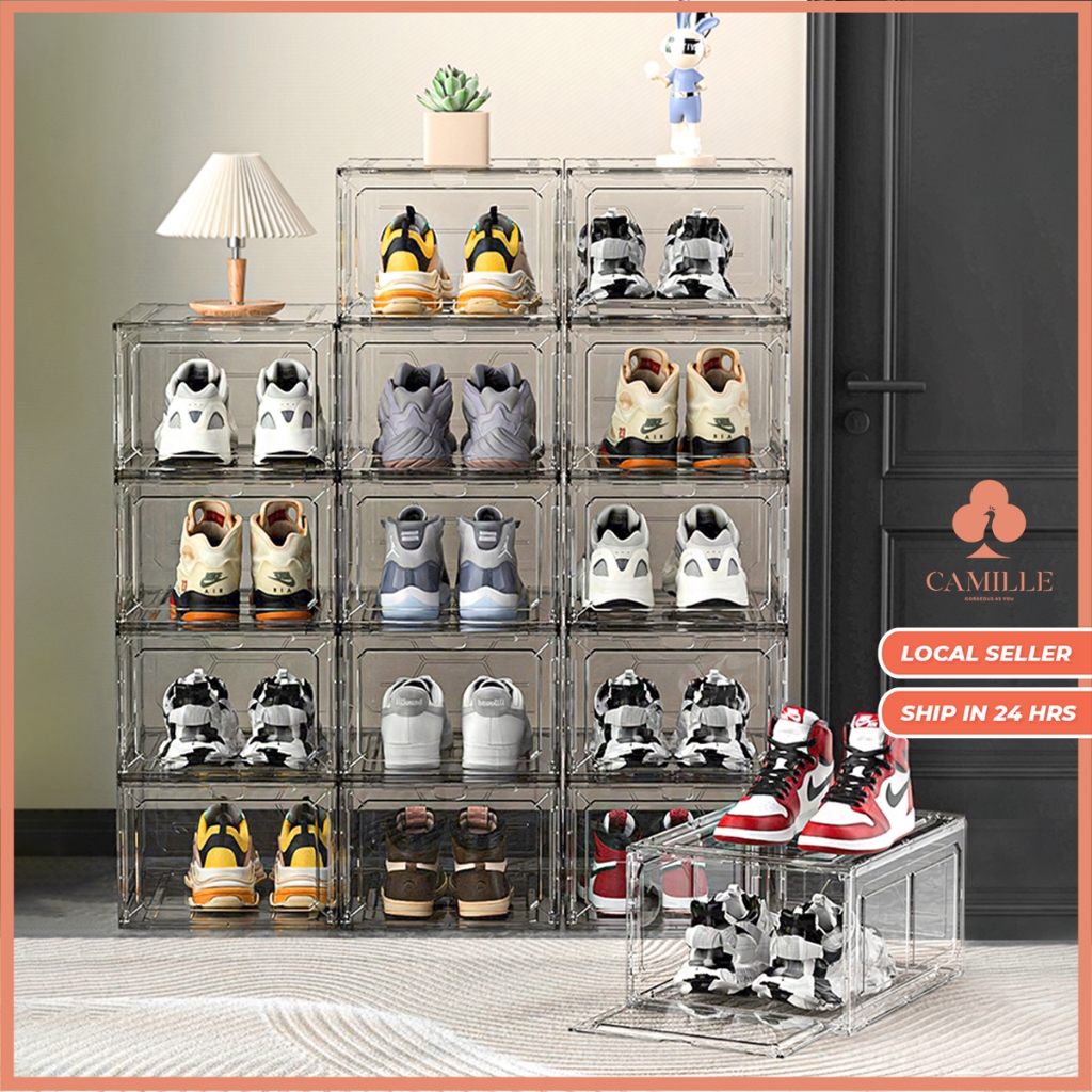 Transparent Shoe Rack Stackable Shoe Storage Box Shoe Organiser